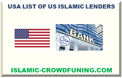 USA LIST OF US ISLAMIC LENDERS 2023